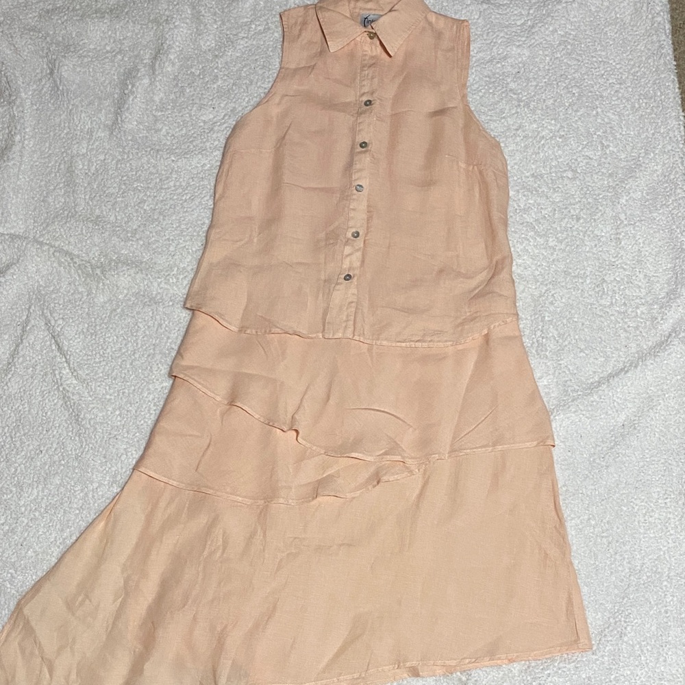 Finley women’s size small Sleeveless Peach Layered Dress women’s ¥ - Picture 7 of 13